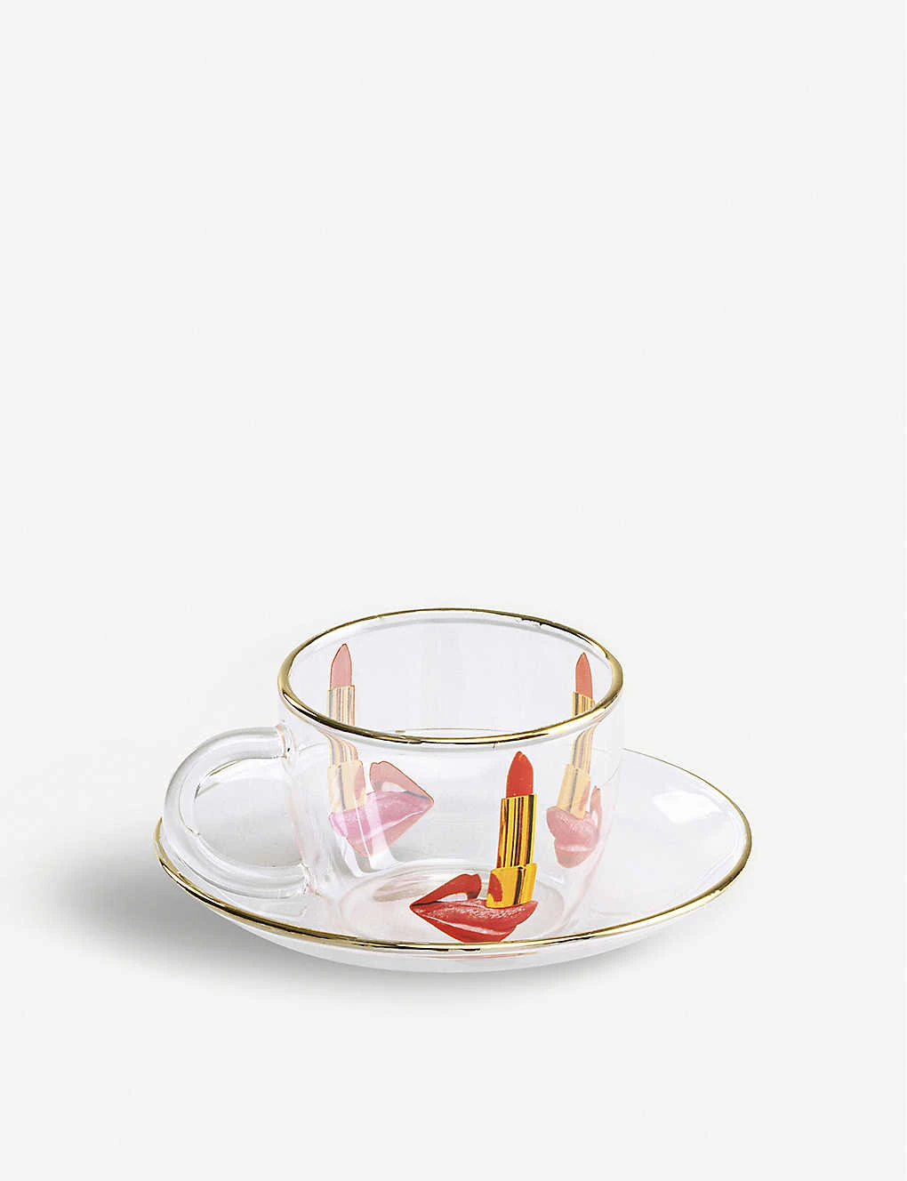 Seletti Wears TOILETPAPER Tongue Printed Glass Coffee Set 3 Seletti Wears TOILETPAPER Tongue Printed Glass Coffee Set