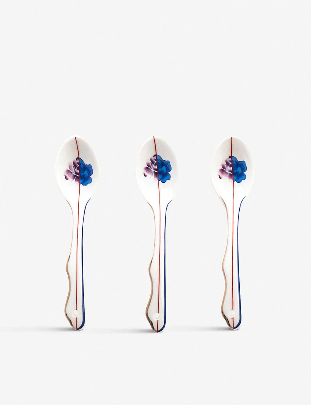 SELETTI Hybrid Armilla Bone China Porcelain Spoons Set Of Three 3 SELETTI Hybrid Armilla Bone China Porcelain Spoons Set Of Three