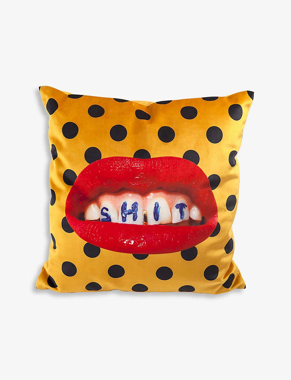 SELETTI Sh*t Graphic-print Woven Cushion Cover 50cm X 50cm 3 SELETTI Sh*t Graphic-print Woven Cushion Cover 50cm X 50cm