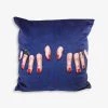 SELETTI Fingers Graphic-print Woven Cushion Cover 50cm X 50cm