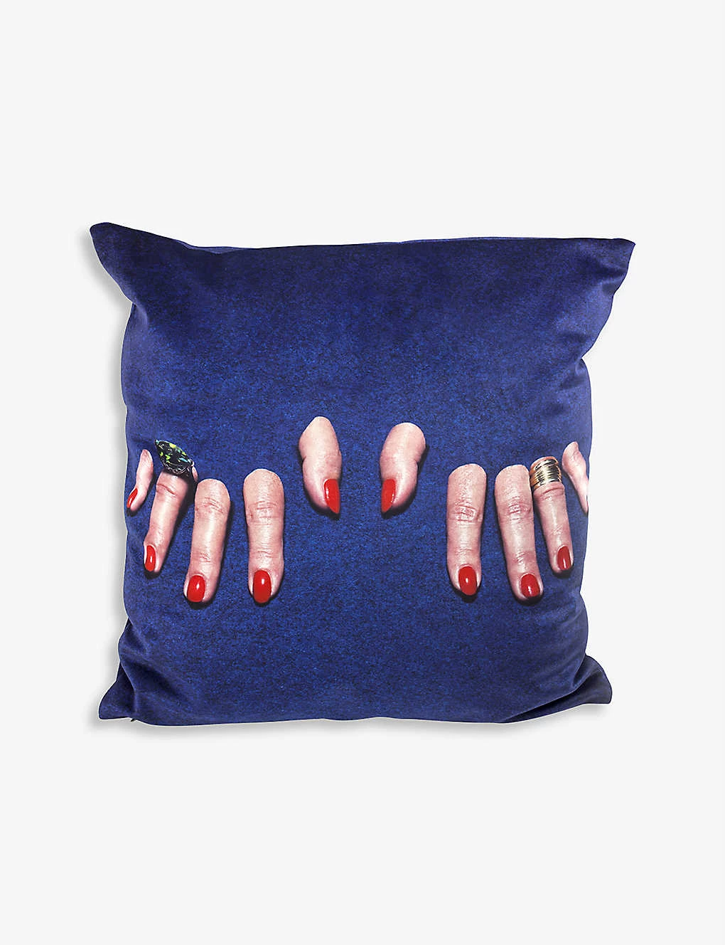 SELETTI Fingers Graphic-print Woven Cushion Cover 50cm X 50cm 3 SELETTI Fingers Graphic-print Woven Cushion Cover 50cm X 50cm