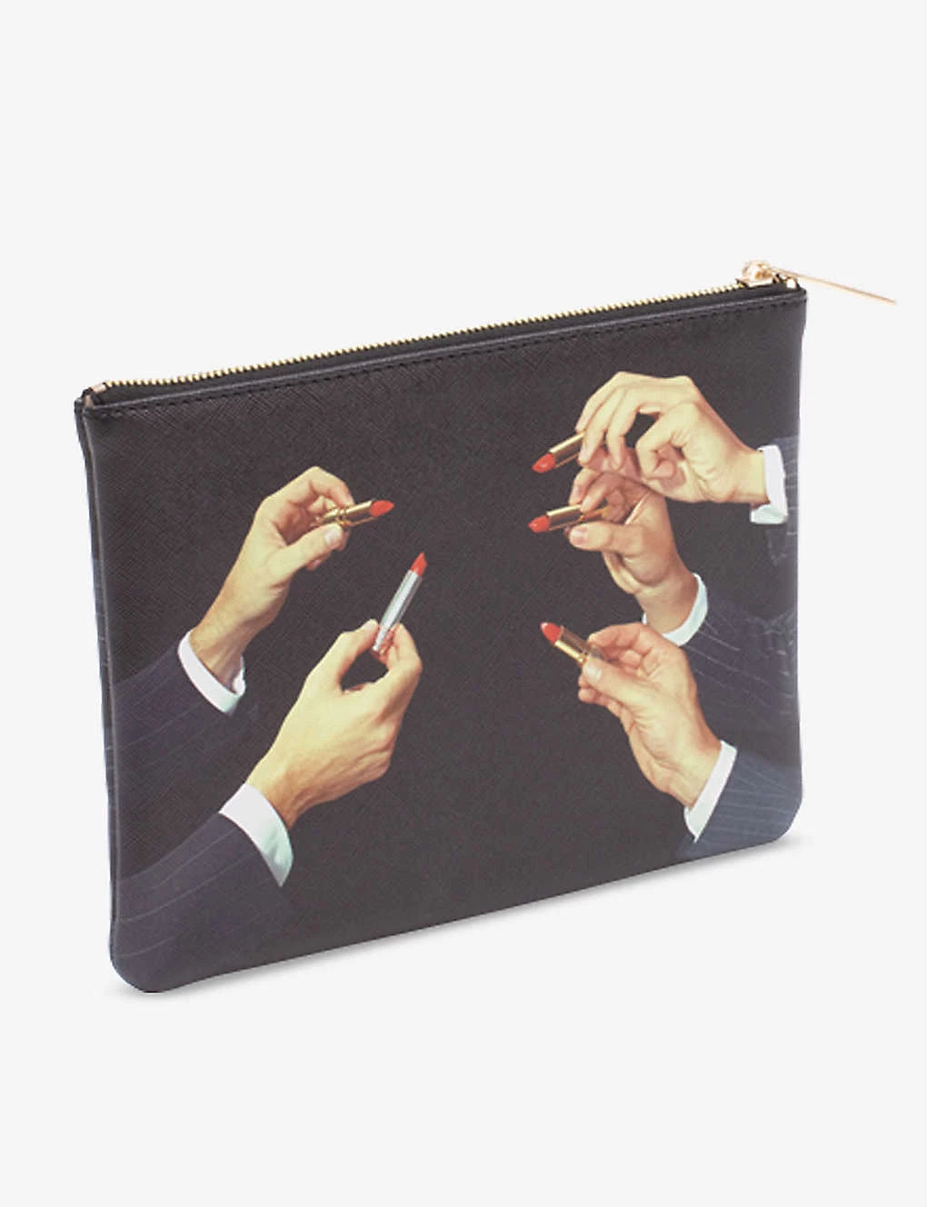 Seletti Wears TOILERPAPER Lipstick-print Canvas Pouch 15.5cm X 9.5cm 3 Seletti Wears TOILERPAPER Lipstick-print Canvas Pouch 15.5cm X 9.5cm