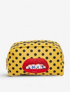SELETTI Toiletpaper Sh*t Print Faux-leather Beauty Case