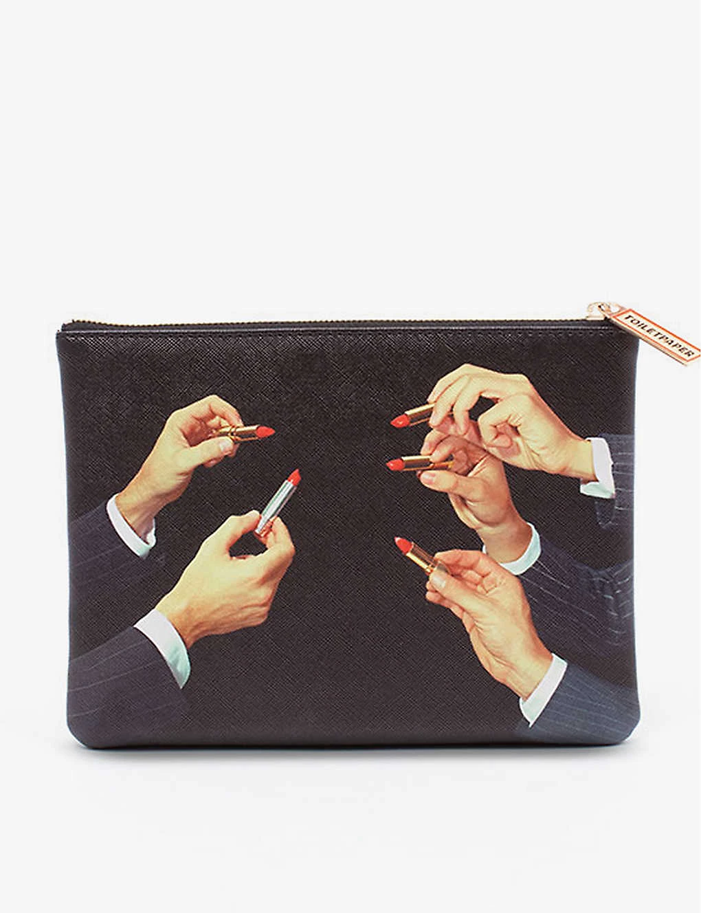 Seletti Wears TOILERPAPER Lipstick-print Canvas Cosmetic Case 20.8cm X 15.4cm 3 Seletti Wears TOILERPAPER Lipstick-print Canvas Cosmetic Case 20.8cm X 15.4cm