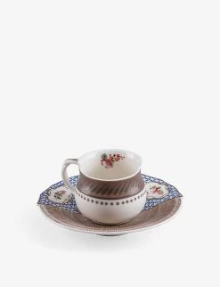 SELETTI Hybrid Djenne Porcelain Coffee Cup And Saucer