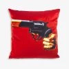 SELETTI Revolver Graphic-print Woven Cushion Cover 50cm X 50cm