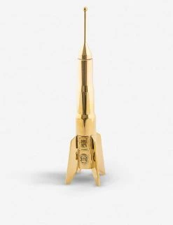 SELETTI Lunar Hard Rocket Brass Candleholder