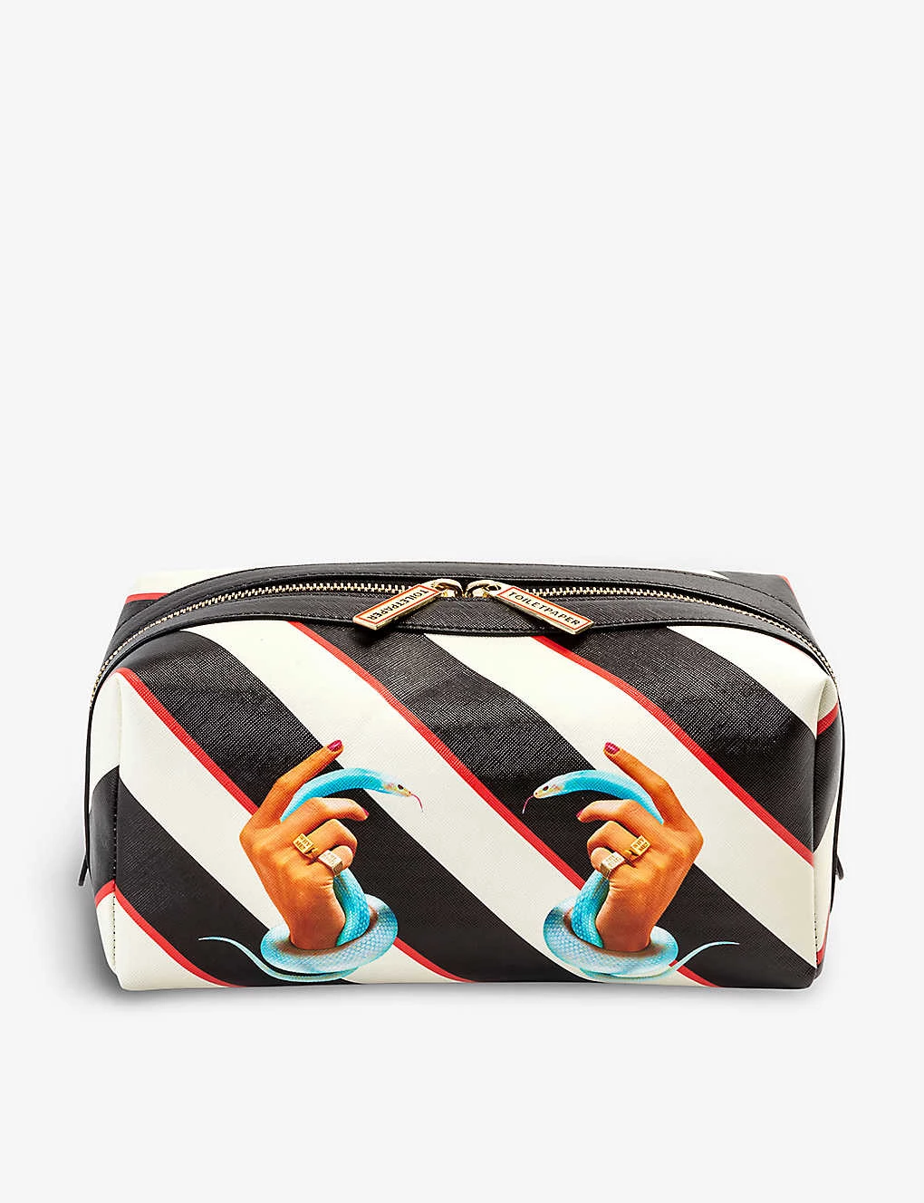 Seletti Wears TOILETPAPER Striped Canvas Wash Bag 3 Seletti Wears TOILETPAPER Striped Canvas Wash Bag
