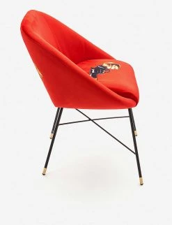 Seletti Wears Toiletpaper Revolver-print Velvet Chair 86cm X 79cm