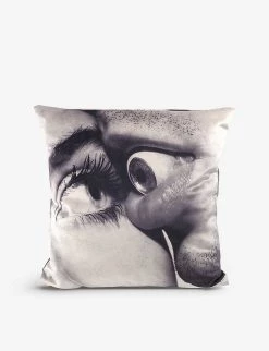 Seletti Wears TOILETPAPER Eye & Mouth Woven Cushion 50cm X 50cm