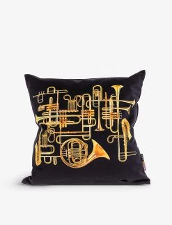 SELETTI Trumpets Graphic-print Woven Cushion Cover