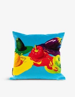 SELETTI Vegetables Graphic-print Woven Cushion Cover 50cm