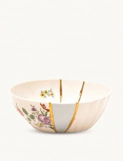 SELETTI Kintsugi N3 Porcelain And 24ct Gold Bowl 19cm None