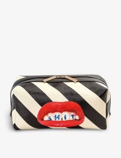 Seletti Wears TOILETPAPER Lipstick-print Canvas Wash Bag