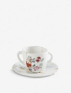 SELETTI Kintsugi N1 Porcelain Coffee Cup And Saucer