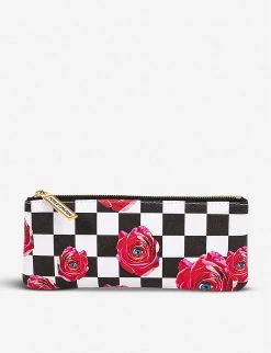 Seletti Wears Toiletpaper Floral-print Faux-leather Pencil Case 21cm X 9cm
