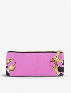 Seletti Wears Toiletpaper Lipstick-print Faux-leather Pencil Case -SELETTI Cheap Deals unnamed file 752