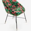 Seletti Wears Toiletpaper Rose-print Velvet Chair 50cm X 60cm