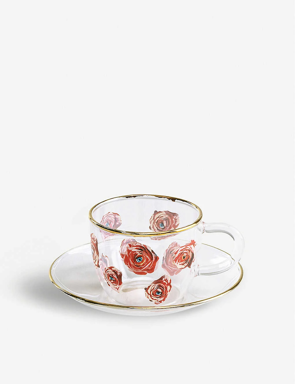 Seletti Wears TOILETPAPER Roses Printed Glass Coffee Set 3 Seletti Wears TOILETPAPER Roses Printed Glass Coffee Set