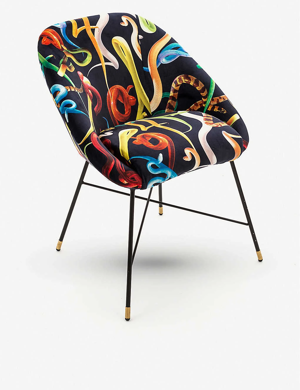 Seletti Wears Toiletpaper Snake-print Velvet Chair 50cm X 60cm 3 Seletti Wears Toiletpaper Snake-print Velvet Chair 50cm X 60cm