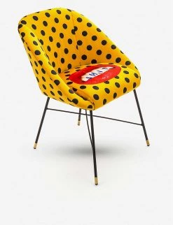 Seletti Wears Toiletpaper Sh*t-print Velvet Chair 50cm X 60cm