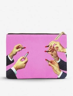 Seletti Wears Toiletpaper Lipstick-print Faux-leather Case 21cm X 15cm -SELETTI Cheap Deals unnamed file 902