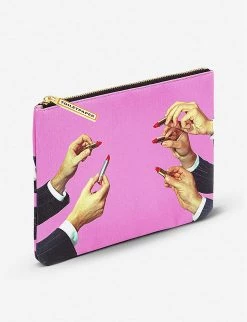 Seletti Wears Toiletpaper Lipstick-print Faux-leather Case 21cm X 15cm -SELETTI Cheap Deals unnamed file 903